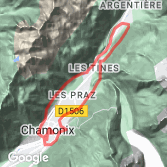 Mapa Dzień 0: Argentiere - Chamonix - Argentiere